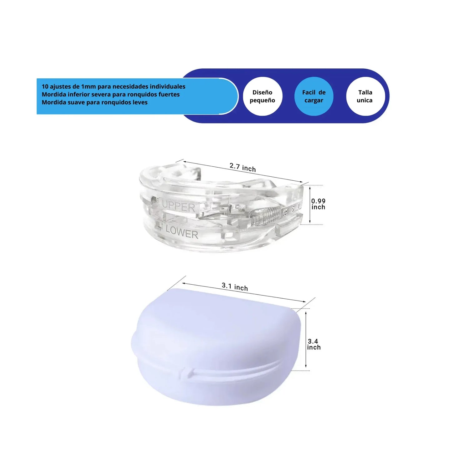 Boquilla anti ronquido, anti apnea, sueño reparador